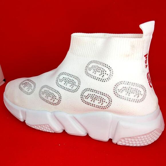 ECKO RED Women's New w/Tags White Knit Sneakers with Silver Details-Size: 8 1/2 - Picture 3 of 6